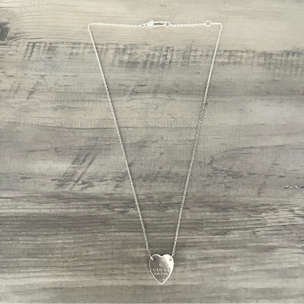 Gucci Silver Heart Charm Necklace